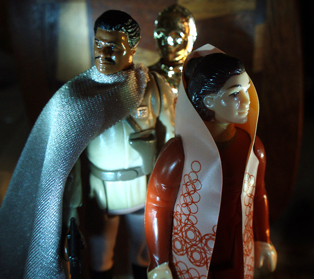 Rebel Scum. (Vintage General Lando Calrissian, Vintage C-3PO, Vintage Leia Organa (Bespin Gown))