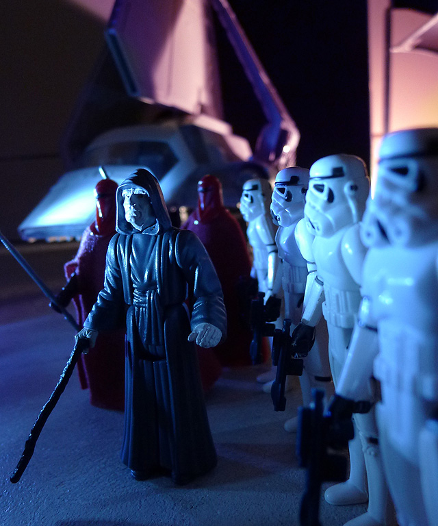 The Dark Proceeds. (Vintage Imperial Shuttle, Vintage Emperor, Vintage Emperor's Royal Guards, Vintage Stormtroopers)