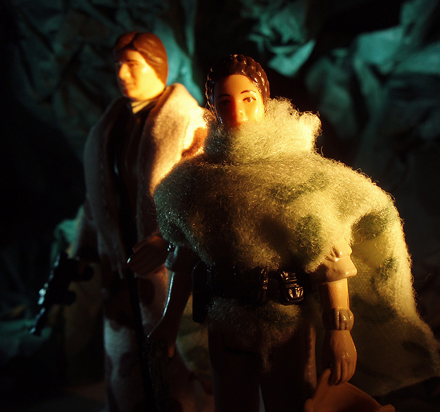 On Endor Redux. (Vintage Han Solo (in Trench Coat), Vintage Princess Leia Organa (in Combat Poncho))