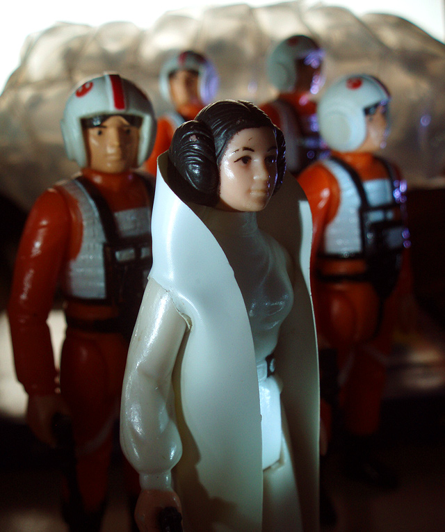 The Princess and the Pilots. (Luke Skywalker X-Wing Fighter, Princess Leia Organa))